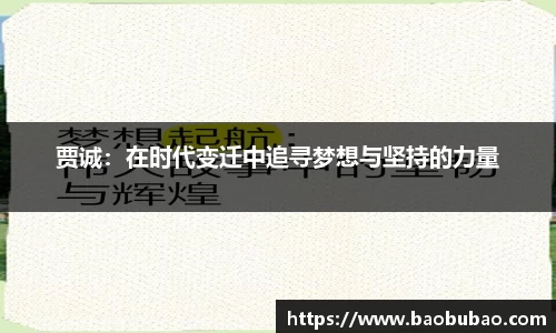 贾诚：在时代变迁中追寻梦想与坚持的力量